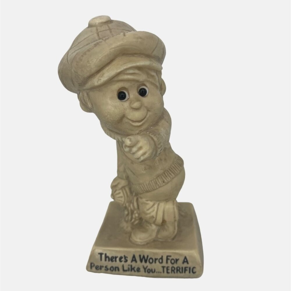 Vintage 1970 Berrie Figurine "There's A Word For A Person Like You...TERRIFIC"